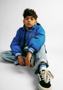 Insulated jacket in vibrant blue color with hood 2-14 y