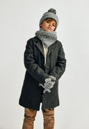 Wärmender jungenmantel in dunkelgrau mit klassischem kragen 2-14 j