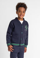 Bluza z guziczkami, grafiką i kieszeniami z przodu