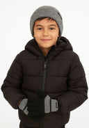 Komplet zimowy: czapka i rękawiczki z naszywką