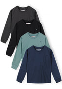 4er-Pack Langarm-T-Shirts mit Stickerei