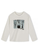 Boys 5 pack round neck long sleeve t shirts with prints 2-14y black featuring basketball graphics on soft fabric for comfort.