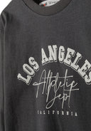 Boys 5 pack round neck long sleeve t shirts with prints 2-14y black featuring Los Angeles graphic print. Soft and comfortable fabric.