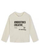 Boys 5 pack round neck long sleeve t shirts with prints 2-14y beige featuring creative graphics and a soft, breathable fabric.