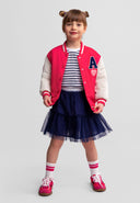 Girls varsity bomber jacket lightweight pink 12m-7 years