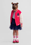 Girls varsity bomber jacket lightweight pink 12m-7 years