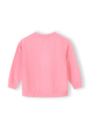 Girls sweatshirt with drop shoulder and front print pink 3m-7 years