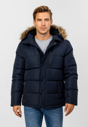 Kurtka ocieplana z futrem na kapturze