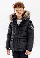 Kurtka z podszewką z polaru i futerkiem