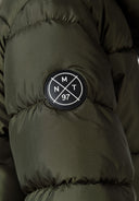 Długa kurtka z polarem i kieszeniami na zamek