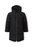 Boys black longer length padded jacket