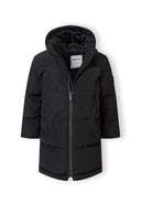 Boys black longer length padded jacket