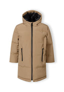 Boys beige longer length padded jacket
