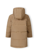 Boys beige longer length padded jacket