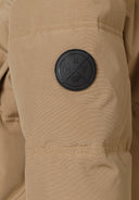 Boys beige longer length padded jacket