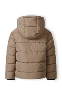 Boys beige padded jacket with drawcord