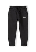 Boys joggers slim fit black 2-14y, soft fleece fabric, elasticated waistband, graphic print for casual wear.