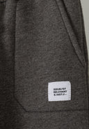 Boys grey slim fit joggers with badge