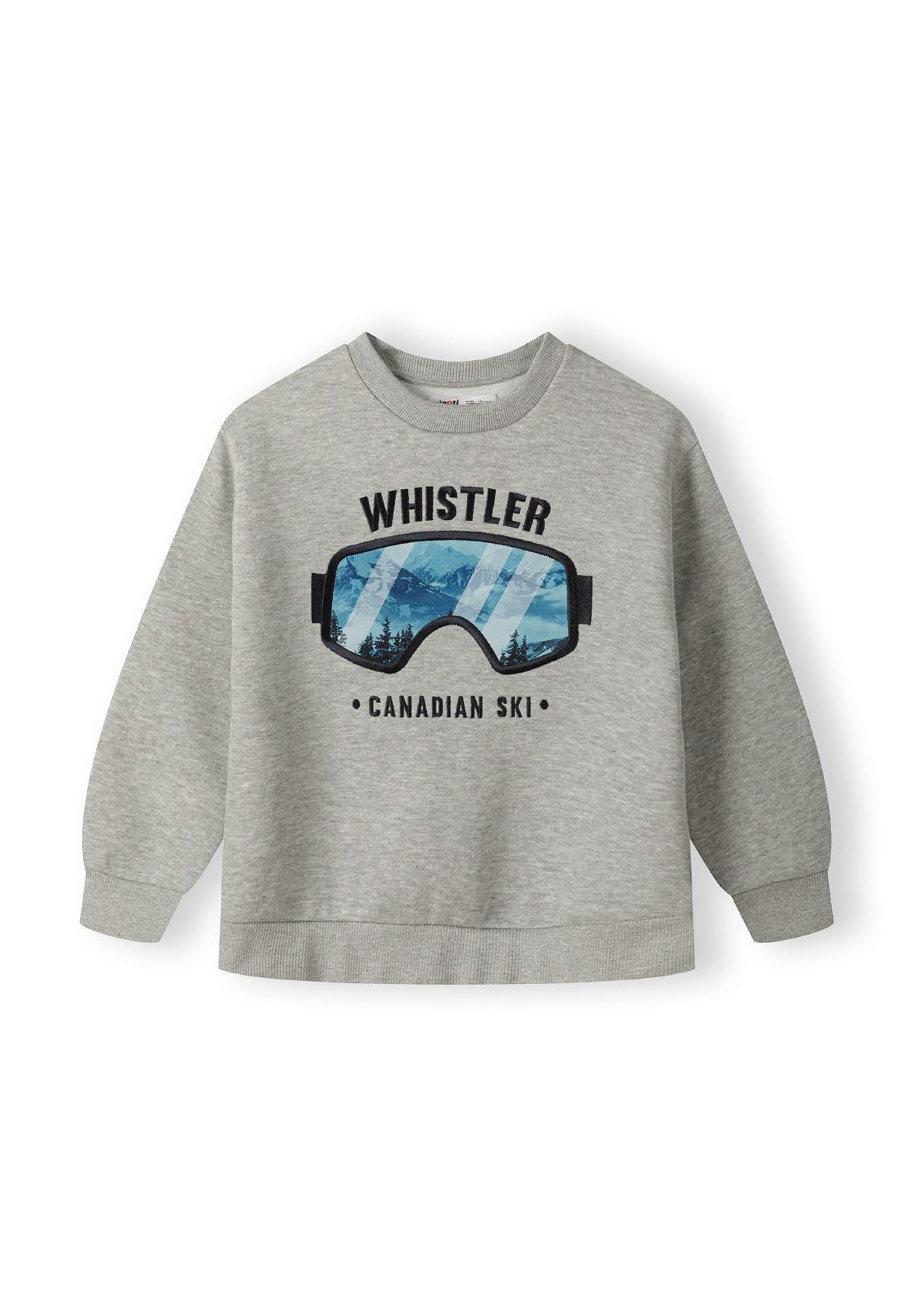 Grey marl crew neck sweatshirt, front.