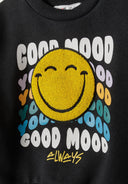 Boys black graphic crew neck sweatshirt 12m-8y black