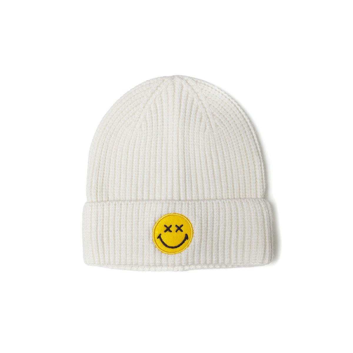 Boys' ribbed beanie in cream — complete product view for square Shop card