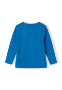 Boys long sleeve pyjamas drop shoulder blue 2-14y. Soft, breathable blue long-sleeve top with relaxed fit for children.