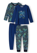 Boys pyjamas 2 pack long sleeve legging navy 2-14y featuring colorful graphic prints and comfortable legging bottoms. 
