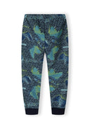 Boys pyjamas 2 pack long sleeve legging navy 2-14y. Legging-style bottoms with vibrant blue butterfly print and ribbed ankle cuffs.  