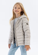 Pikowana kurtka z kapturem i suwakiem