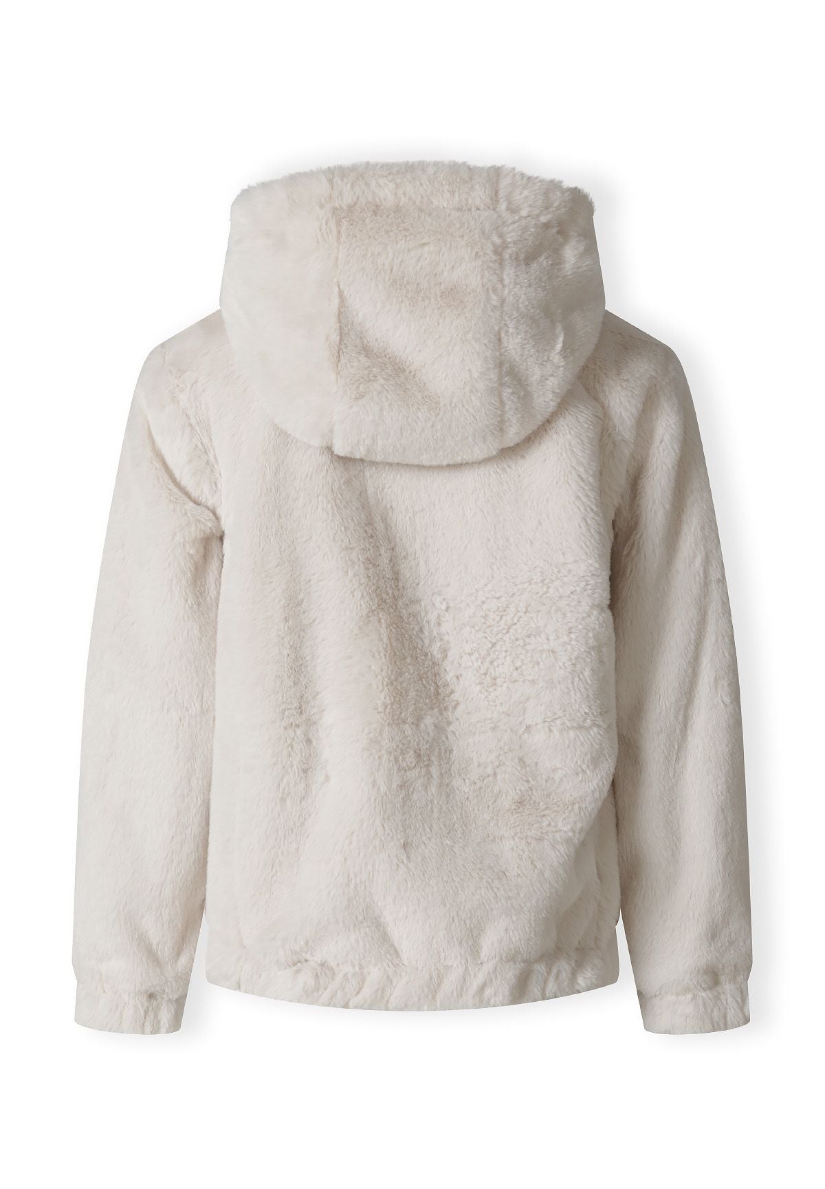 The fluffy side of the reversible jacket, back view.