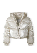 Metaliczna kurtka o krótszym fasonie