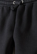 Girls cargo joggers with side combat pockets black 2-14y feature soft fleece fabric and elasticated waistband for comfort.