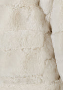 Girls cream faux fur jacket with collar