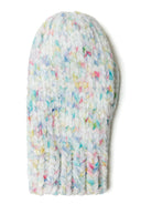 Girls chenille hat and gloves set cream 6m-8y. Soft multicolored chenille mittens with a ribbed cuff for comfort.