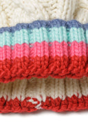 Komplet zimowy dziewczęcy Minoti – czapka z pomponem i rękawiczki, kremowy 6 m–6 lat