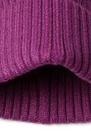Soft ribbed texture in rich purple knit fabric, ideal for warmth, part of Girls beanie 2 pack rib knit pink 2-14y.