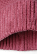 Soft ribbed knit texture of girls beanie 2 pack rib knit pink 2-14y, featuring an elasticated edge for a snug fit.