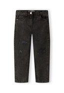 Spodnie jeans mom fit z przetarciami