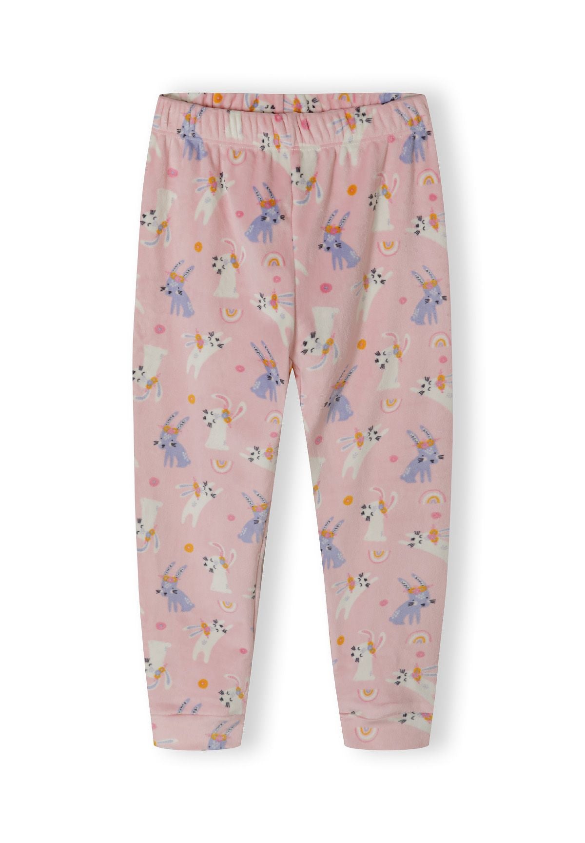 Pink velour pyjamas, trousers front.
