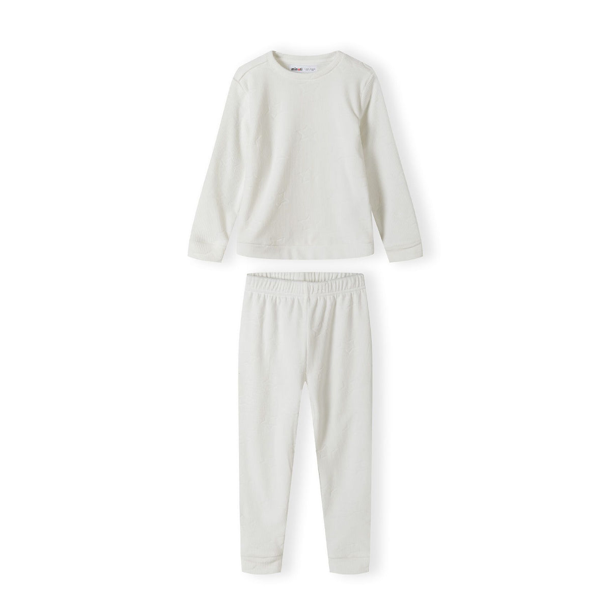Girls' textured pyjamas in cream — complete product view for square Shop card