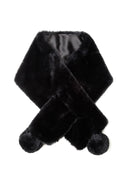Girls black faux fur scarf 2-14y black