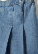 Girls navy denim skirt with pleats