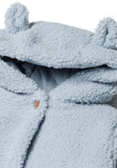 Kurtka z pluszowego materiału Sherpa błękitna