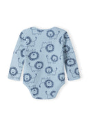 Boys long sleeve bodysuits pack with prints light blue 0-24m featuring playful lion prints. Made from soft cotton fabric.