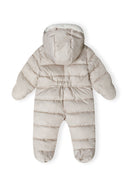 Zimowy kombinezon niemowlęcy z kapturem, podwójnym zapięciem i rękawiczkami