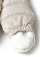 Zimowy kombinezon niemowlęcy z kapturem, podwójnym zapięciem i rękawiczkami