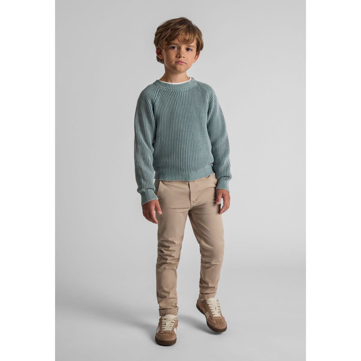 Boys' chinos in beige — complete product view for square Shop card