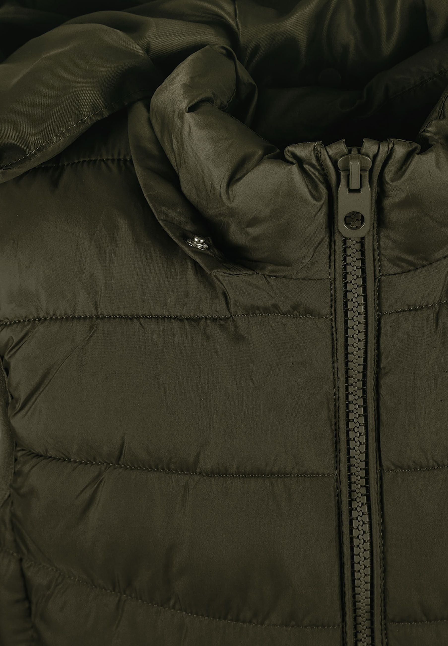 Padded Gilet, Detachable Hood, Khaki - 7
