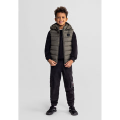 Boys' padded gilet in olive green
