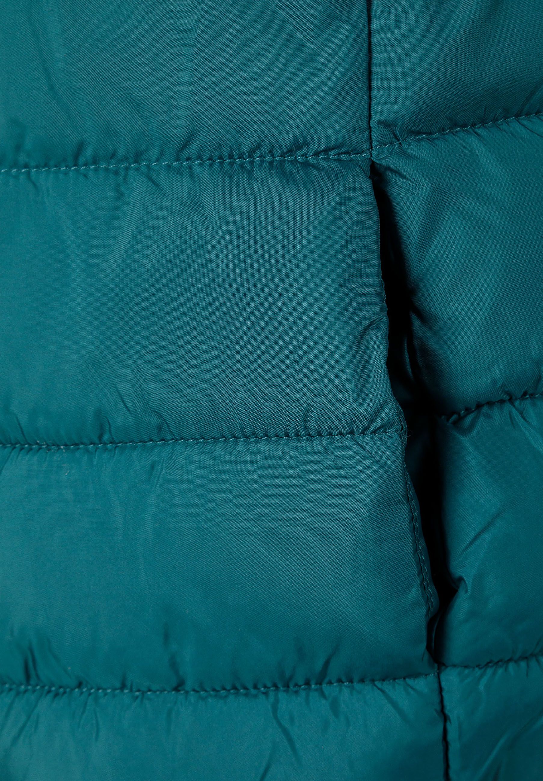 Quilted Padded Gilet, Teal, Detachable Hood - 7